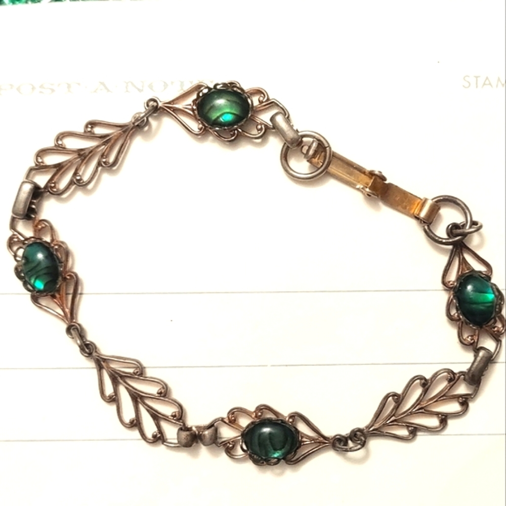 Green Abalone Vintage Bracelet